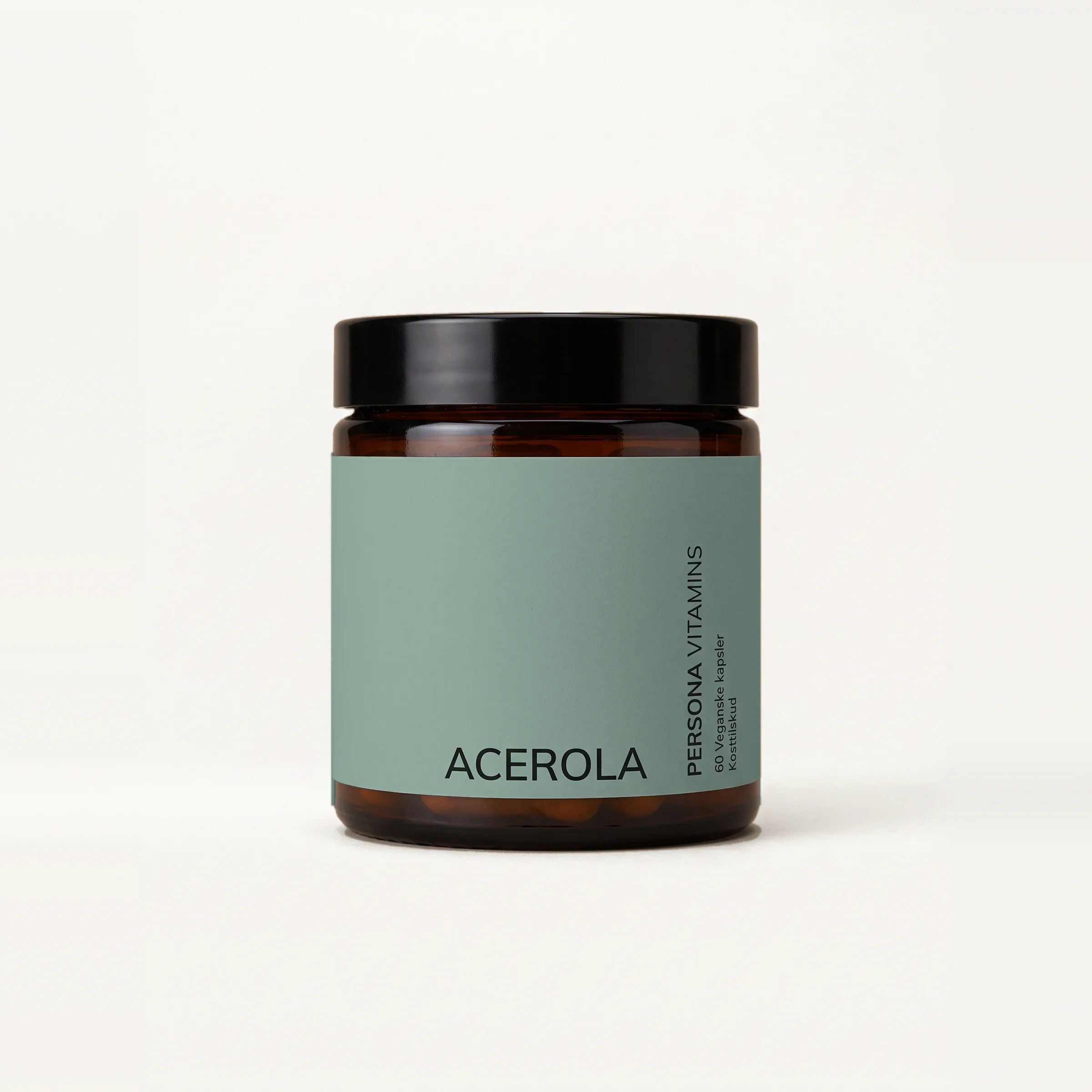 Trial image: Acerola jar with a grey-blue sage label on a cream background